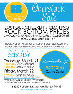 Bargain Boutique Overstock